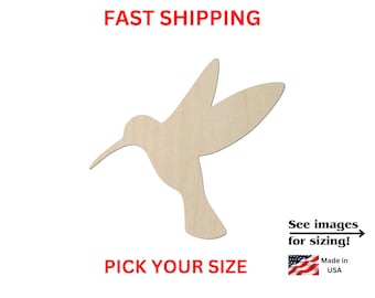 Unfinished Wooden Hummingbird Shape | Hummingbird Cutout | Bird Blanks | DIY Crafting Supplies | Bulk Wholesale