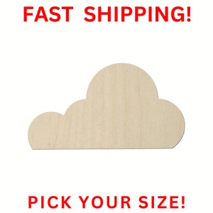 Unfinished Wooden Cloud Shape 03 | Cloud Blank Cutout | Craft Supplies | Bulk Cloud | Nursery Decor