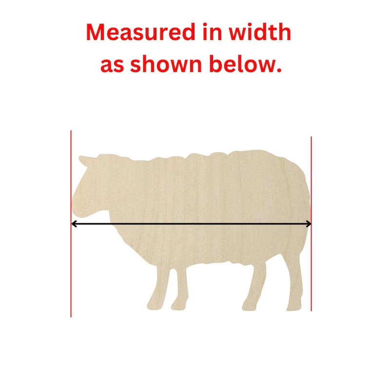 Forme de mouton en bois brut | Découpe de mouton en bois | Ébauches découpées au laser | Animaux de la ferme | Supports pour loisirs créatifs image 3