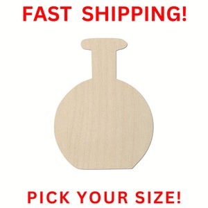 Unfinished Wooden Beaker Shape 05 | Science Beaker Blank Cutout | Craft Supplies | Bulk Wholesale