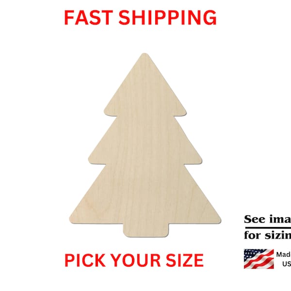 Unfinished Wooden Christmas Tree Shape 11 | Unfinished Wooden Christmas Tree Cutout | Craft Supplies | Christmas Tree Cut out