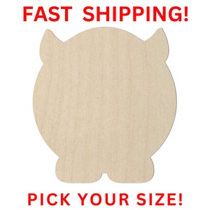 Unfinished Wooden Pig Shape | Pig Wood Cutout Shape | Laser Cut Blanks | Unfinished | DIY Craft Blanks