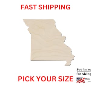 Unfinished Wooden Missouri State Shape | USA State Cutout | Crafting Supplies | Bulk States
