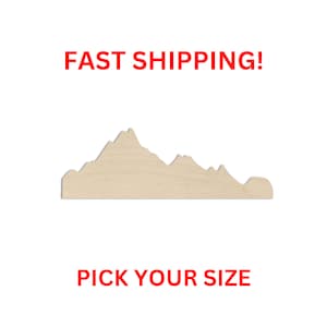 Unfinished Wooden Mountain Shape 03 | Mountain Blank Cutout | Craft Supplies | Bulk Wholesale