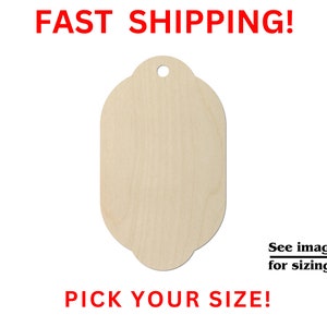 Unfinished Wooden Gift Tag Shape 06 | Blank Cutout | DIY Gift Tag | Craft Blank | Present Tag | Laser Cut
