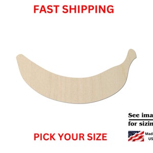 Unfinished Wooden Banana Shape | Banana Wood Cutout Shape | Laser Cut Blanks | Unfinished | DIY Craft Blanks