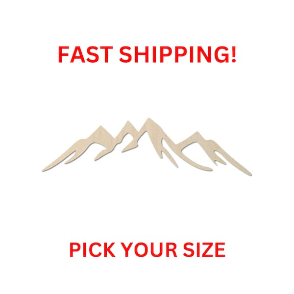 Unfinished Wooden Mountain Shape 01 | Mountain Blank Cutout | Craft Supplies | Bulk Wholesale