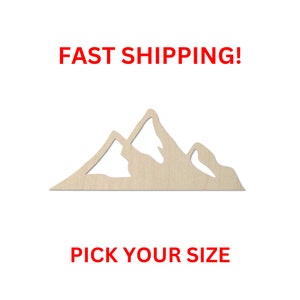 Unfinished Wooden Mountain Shape 04 | Mountain Blank Cutout | Craft Supplies | Bulk Wholesale