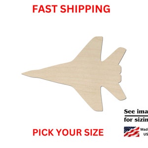 Unfinished Wooden Jet Shape | Wood Cutout Shape | Laser Cut Blanks | Unfinished Jet | DIY Craft Blanks