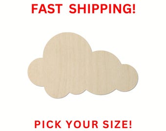 Unfinished Wooden Cloud Shape 10 | Cloud Blank Cutout | Craft Supplies | Bulk Cloud | Nursery Decor