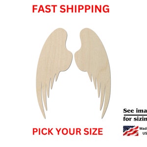Wing - Laser Cut Out Unfinished Wood Craft Shape WNG1 Wing - Laser Cut Out Unfinished Wood Craft Shape WNG1