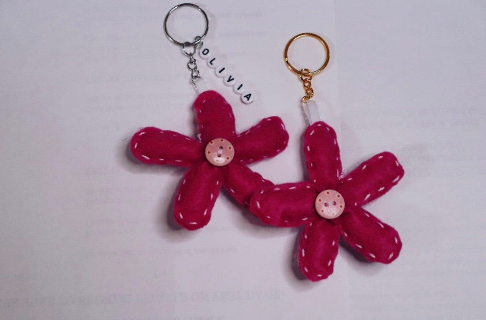 Personalized Felt Flower Keychains Personalized Keychains Etsy UK