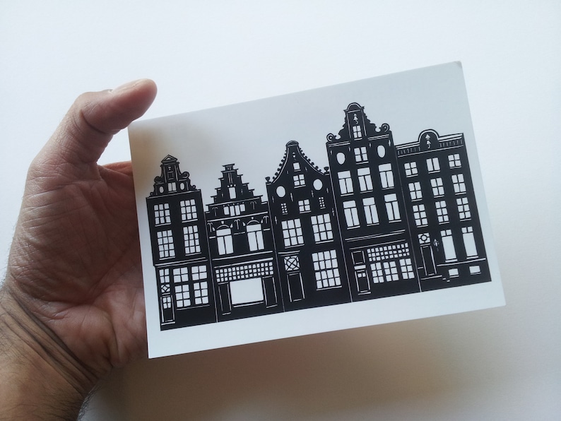 Carte postale avec pignons d'Amsterdam image 1