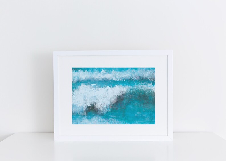 Print, Ocean Wave Wall Art, Surf Art image 1