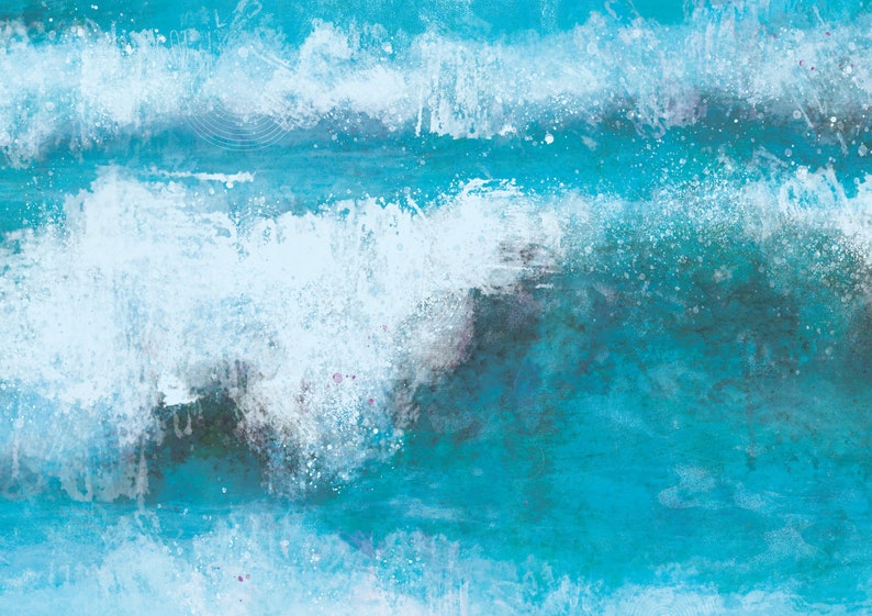 Print, Ocean Wave Wall Art, Surf Art image 2