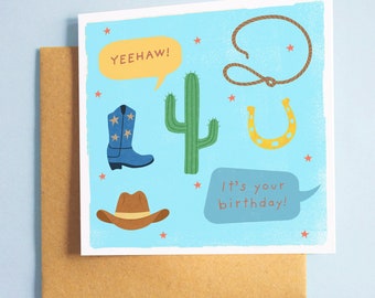 Cowboy Birthday Card ︳Wild West Party