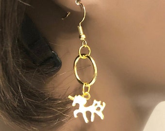 Unicorn Earrings, Mythical Earrings, Fairy Tail Earrings, Statement Jewelry, J’NING Jewelry