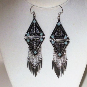 Tribal Earrings, Tribal Jewelry, Boho Jewelry, Boho Earrings, Aztec Jewelry, Aztec Earrings, Statement Jewelry, Egyptian, J&#39;NING Jewelry,