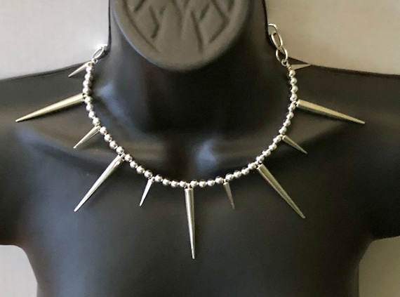 アクセサリー SYKIA Space Ship Choker Silver Dainty Silver Crystal Choker, Sapphire Crystal Choker, Blue