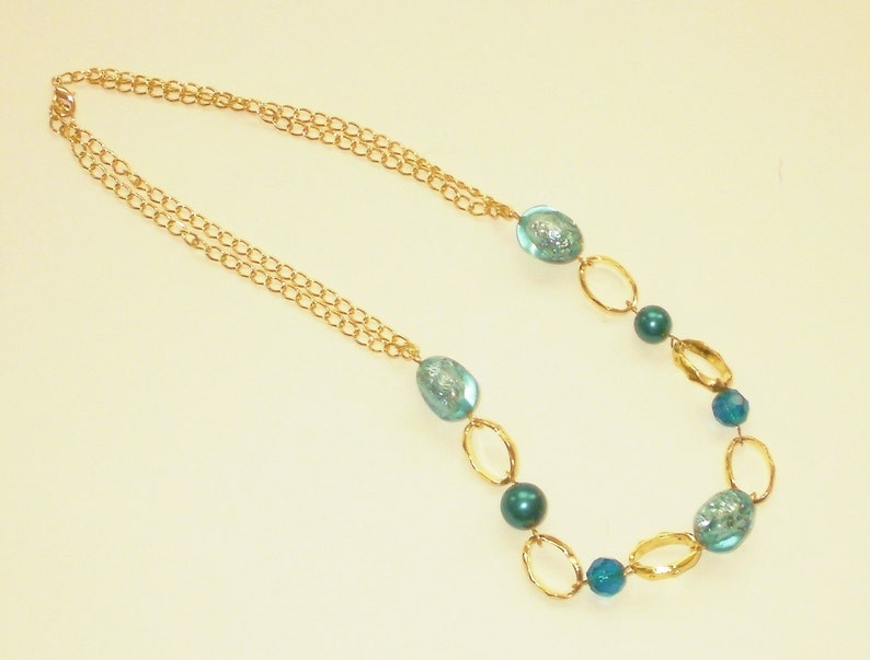 J/'NING Jewelry Gold Necklaces J/'NING Accessories Statement Necklaces Aqua Jewelry Green Necklaces Aqua Necklaces Green Jewelry