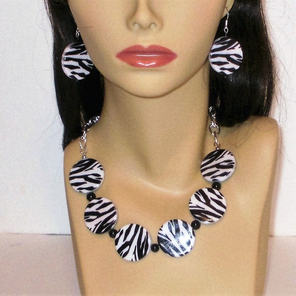 Zebra Necklaces, Zebra Stripe Necklaces, Animal Print Jewelry, Animal Print Necklaces, Statement Necklaces, J'NING Jewelry, Zebra Jewelry