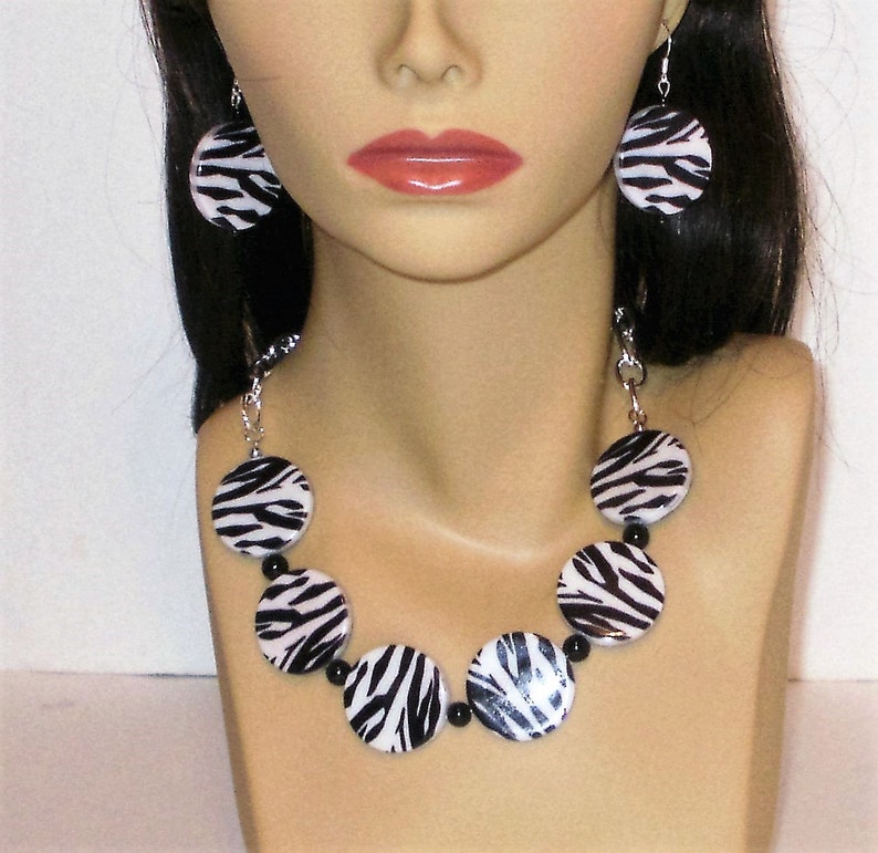 Zebra Necklaces, Zebra Stripe Necklaces, Animal Print Jewelry, Animal