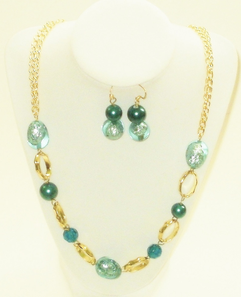 J/'NING Jewelry Gold Necklaces J/'NING Accessories Statement Necklaces Aqua Jewelry Green Necklaces Aqua Necklaces Green Jewelry