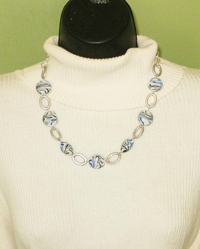 Blue and White Jewelry Blue and White Necklaces J/'NING Accessories J/'NING Jewelry Unique Jewelry Blue Jewelry Blue Necklaces