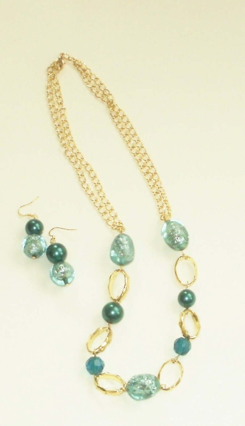 J/'NING Jewelry Gold Necklaces J/'NING Accessories Statement Necklaces Aqua Jewelry Green Necklaces Aqua Necklaces Green Jewelry
