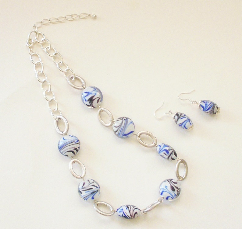 Blue and White Jewelry Blue and White Necklaces J/'NING Accessories J/'NING Jewelry Unique Jewelry Blue Jewelry Blue Necklaces