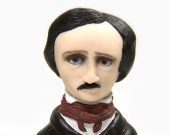 Edgar Allan Poe Sculpture | Handmade Polymer Clay Statue