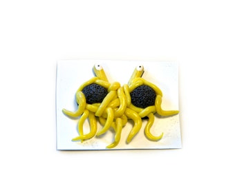 Flying Spaghetti Monster Magnet, Polymer Clay Owl Magnet, Polymer Clay Charms, Polymer Clay Ornaments