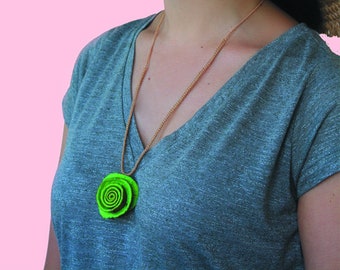 Orange peel necklace, Green necklace, Macrame necklace, Summer 2021, Amazing gift