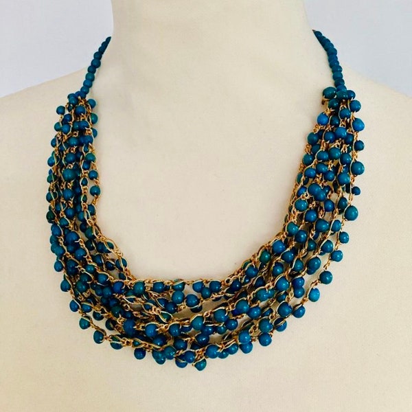 Blue Statement Necklace, Turquoise Chunky Necklace, Blue Necklace, Necklaces 2021