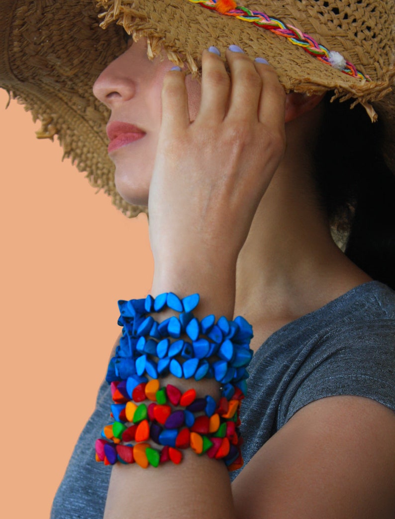 Multicolour Chunky Bracelet, Multicolour Bracelet, Blue Chunky Bracelet