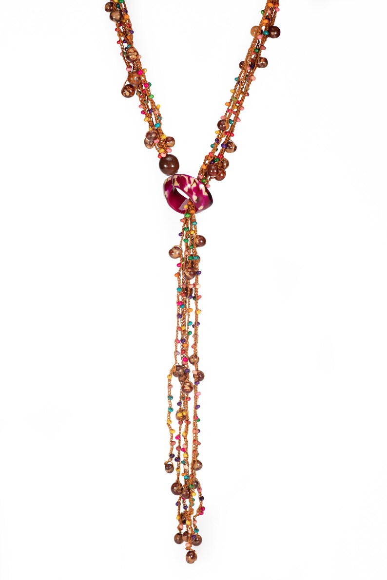 gift for her multicolour pepitas necklace Multicolour chunky necklace statement necklace