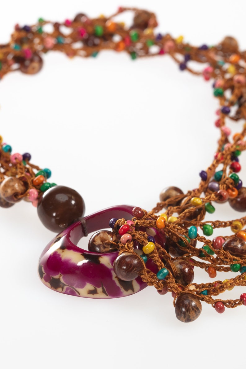 gift for her multicolour pepitas necklace Multicolour chunky necklace statement necklace