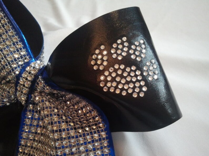 Texas Size Bling Luxury Cheer Bow with Crystal Paw Print Etsy