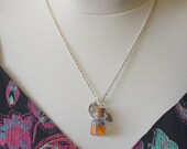 Glass vial necklace terrarium jewelry tiny bottle necklace perfume bottle necklace silver leaf necklace fairy necklace fantasy necklace