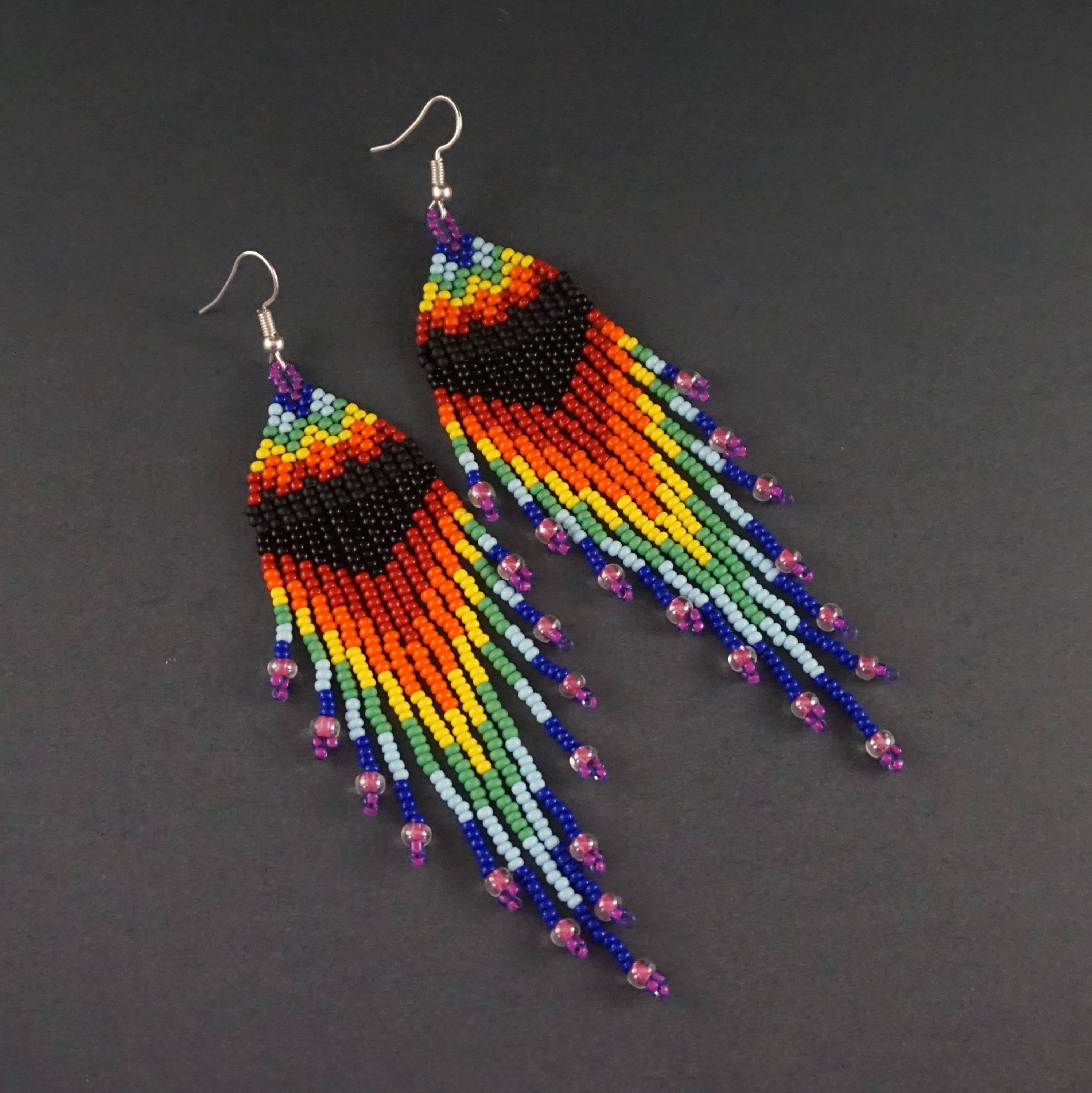 Dangling Colorful Bohemian Earrings Rainbow LGBT Pride | Etsy
