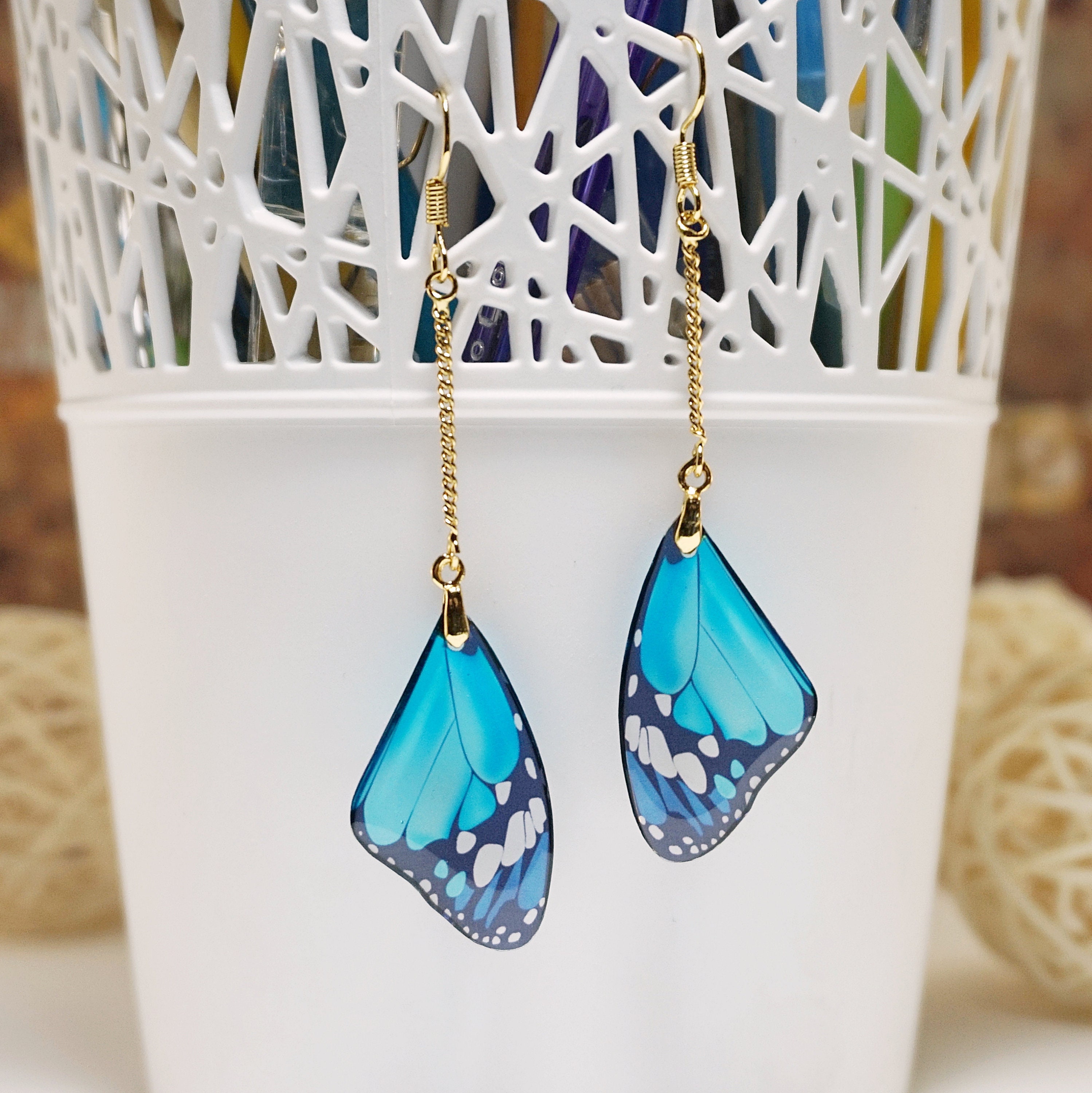 18k gold butterfly earrings