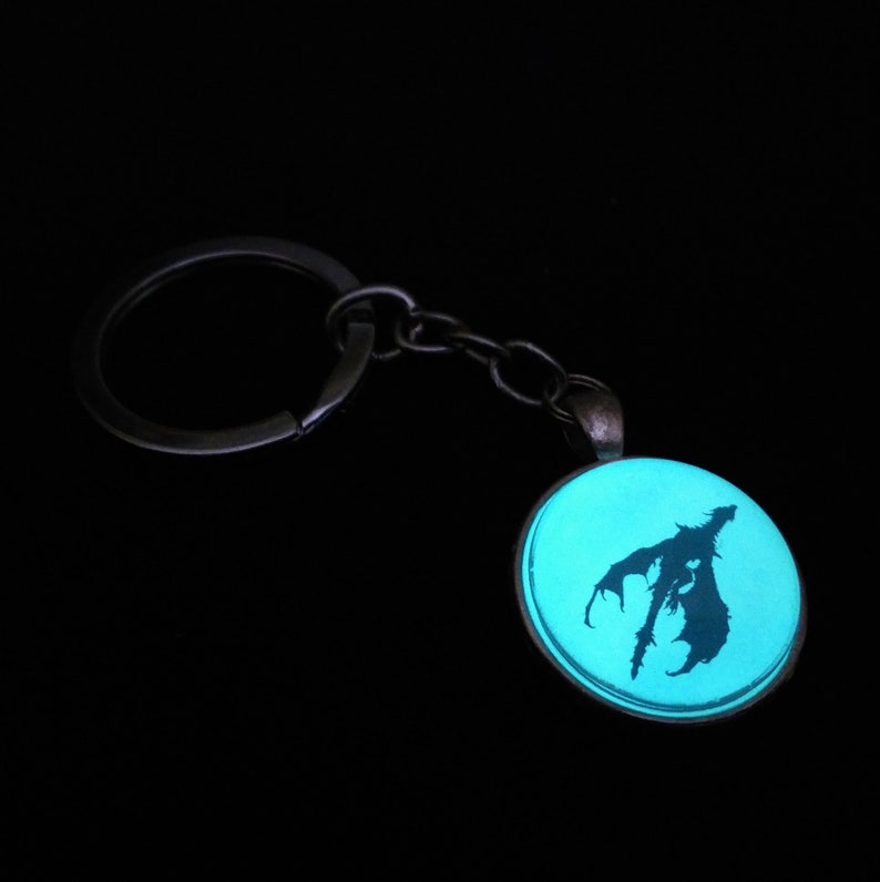 Dragon Necklace Glow In The Dark Pendant Gothic Fantasy Dragon Pendant Glowing Jewelry Gift For Son Dragon Keychain Gift Glowing Jewelry