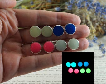 Glow in the dark Celestial jewelry Clip on earrings Beauty gift Glowing jewelry gift for women Clothing gift Gardening gift Coworker gift