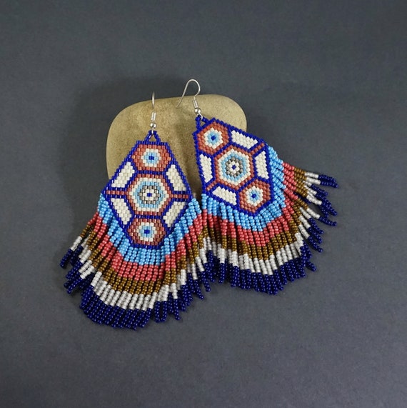 Aztec Tribal Geometric Earrings Native America Indian Jewelry | Etsy