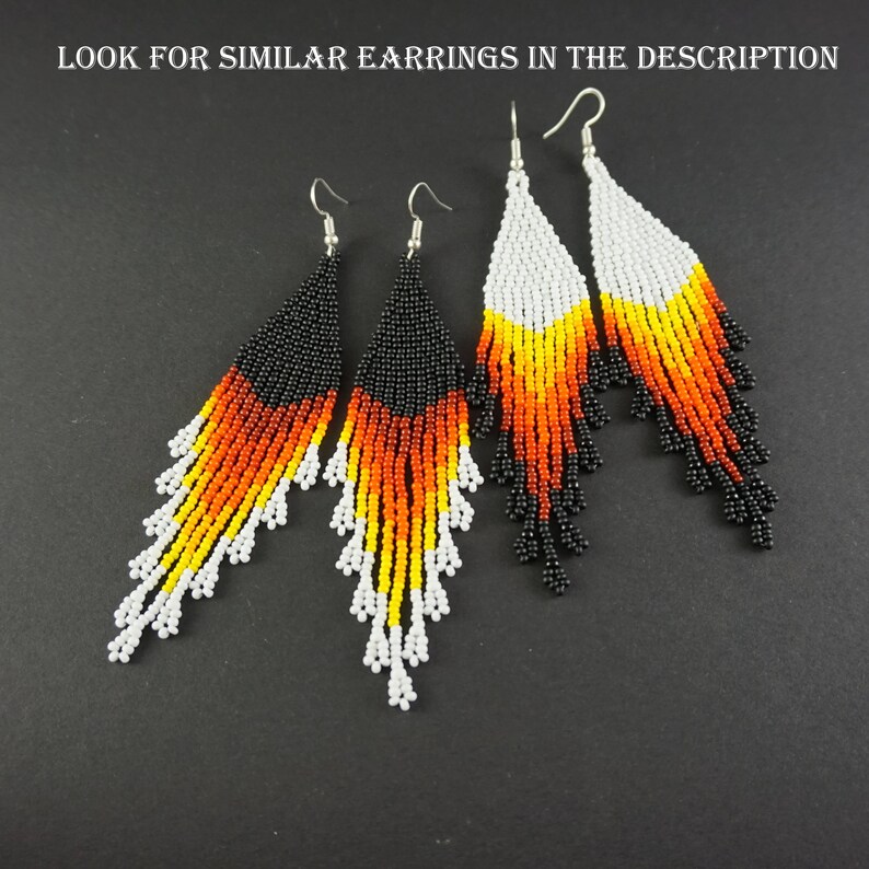 Native Beaded Earrings Indigenous Tribal Bohemian Native Etsy