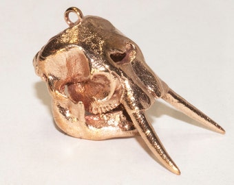 Elephant Skull Necklace - Elephant Jewelry - Biology Necklace Anatomy Pendant 3D Printed Skulls Bronze Sterling Silver