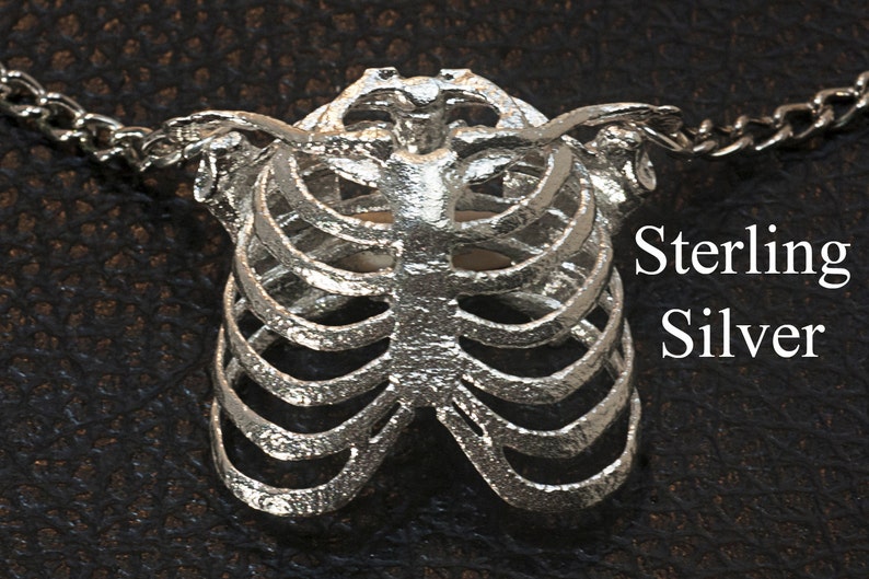 Bone Jewelry Human Rib Cage Necklace Ribcage Pendant Human ...