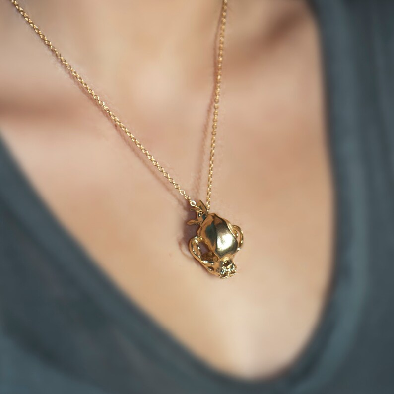 Pug Dog Skull Necklace Bronze Silver Dog Skull Dog Jewelry Etsy