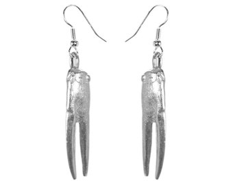 Sterling Silver Beach Jewelry Horseshoe Crab Claw Earrings