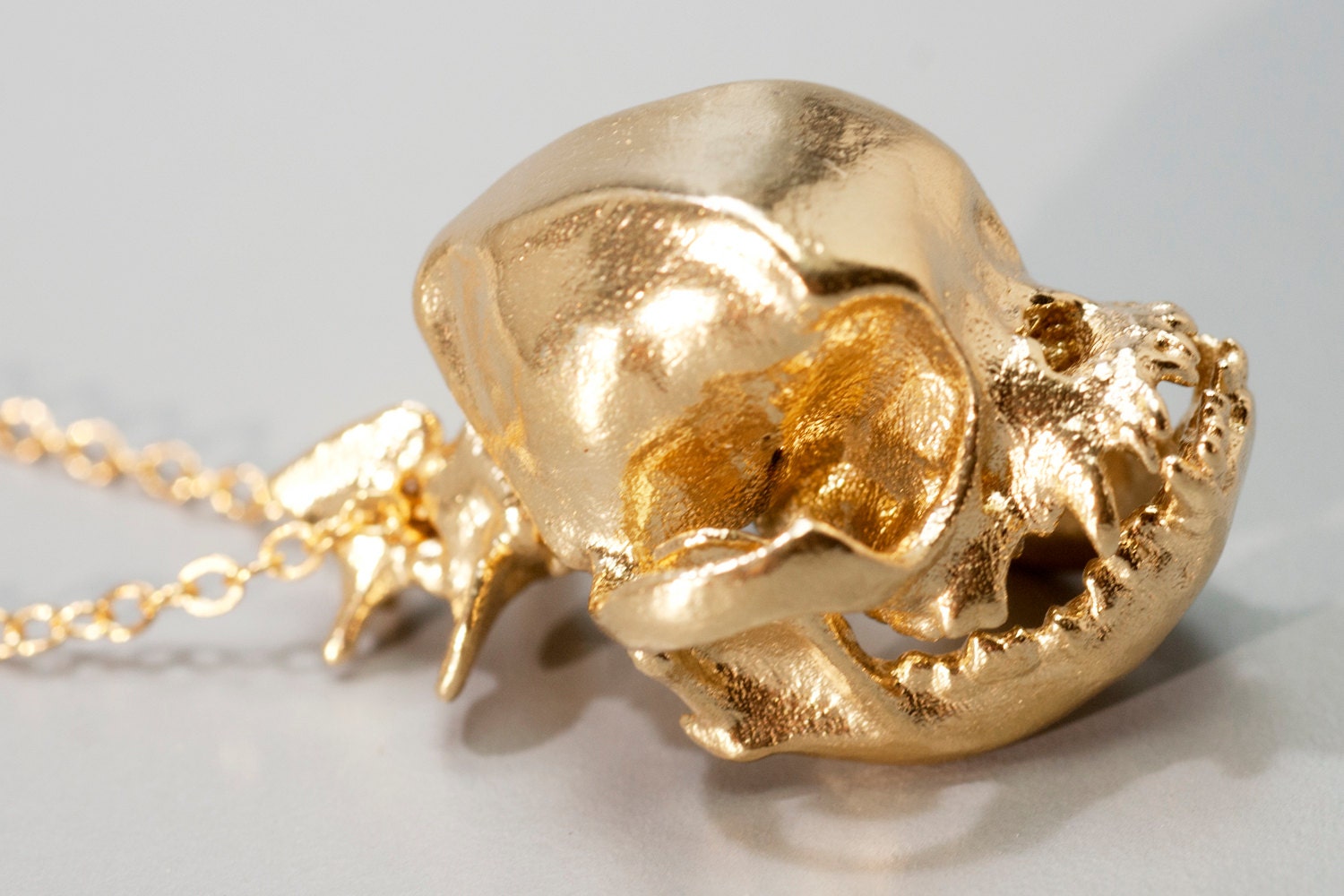 Pug Dog Skull Necklace Bronze Silver Dog Skull Dog Jewelry Etsy